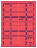 1,000 Fluorescent Red Laser Only sheets with Permanent adhesive