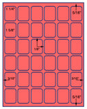 1,000 Fluorescent Red Laser Only sheets with Permanent adhesive