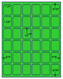 1,000 Fluorescent Green Laser Only sheets with Permanent adhesive