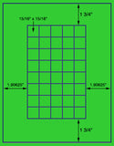 1,000 Fluorescent Green Laser Only sheets with Permanent adhesive
