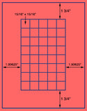 1,000 Fluorescent Red Laser Only sheets with Permanent adhesive