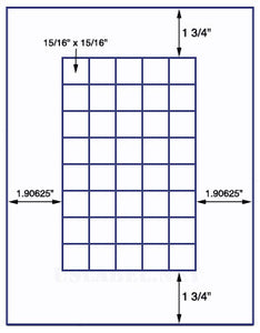 US3722-15/16''x15/16"-40 up Sq.on a 8 1/2"x11" label sheet.