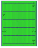1,000 Fluorescent Green Laser Only sheets with Permanent adhesive