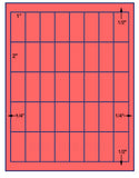 1,000 Fluorescent Red Laser Only sheets with Permanent adhesive