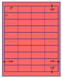 1,000 Fluorescent Red Laser Only sheets with Permanent adhesive