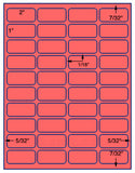 1,000 Fluorescent Red Laser Only sheets with Permanent adhesive