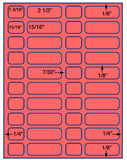 1,000 Fluorescent Red Laser Only sheets with Permanent adhesive