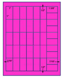 1,000 Fluorescent Pink Laser Only sheets with Permanent adhesive