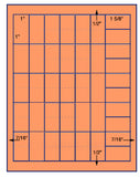 1,000 Fluorescent Orange Laser Only sheets wtih Permanent adhesive