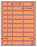 US3744-1.3''&2.7''x.9625''-40 up 8 1/2" x 11" label sheet.