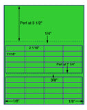 1,000 Fluorescent Green Laser Only sheets with Permanent adhesive
