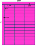 1,000 Fluorescent Pink Laser Only sheets with Permanent adhesive