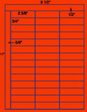 1,000 Fluorescent Red Laser Only sheets with Permanent adhesive