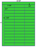 1,000 Fluorescent Green Laser Only sheets with Permanent adhesive