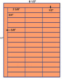 1,000 Fluorescent Orange Laser Only sheets wtih Permanent adhesive
