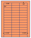 1,000 Fluorescent Orange Laser Only sheets wtih Permanent adhesive