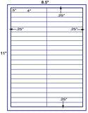 US3802-4''x.5''- 42 up on a 8.5" x 11" label sheet.