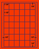 1,000 Fluorescent Red Laser Only sheets with Permanent adhesive