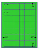1,000 Fluorescent Green Laser Only sheets with Permanent adhesive