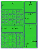 1,000 Fluorescent Green Laser Only sheets with Permanent adhesive