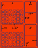 1,000 Fluorescent Red Laser Only sheets with Permanent adhesive