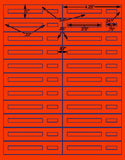1,000 Fluorescent Red Laser Only sheets with Permanent adhesive