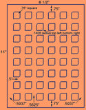 US3842 -.75"-48 up Square on a 8 1/2" x 11" label sheet.