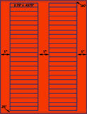 1,000 Fluorescent Red Laser Only sheets with Permanent adhesive