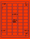 1,000 Fluorescent Red Laser Only sheets with Permanent adhesive
