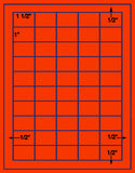 1,000 Fluorescent Red Laser Only sheets with Permanent adhesive
