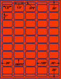 1,000 Fluorescent Red Laser Only sheets with Permanent adhesive
