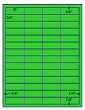 1,000 Fluorescent Green Laser Only sheets with Permanent adhesive