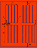 1,000 Fluorescent Red Laser Only sheets with Permanent adhesive