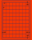 1,000 Fluorescent Red Laser Only sheets with Permanent adhesive