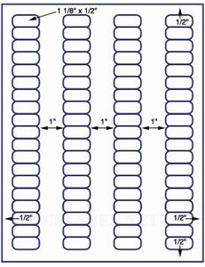 US3940-1 1/8''x1/2''-80 up on a 8 1/2"x11"label sheet.