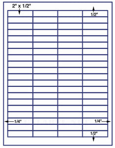 US3941-2''x1/2''-80 up on a 8 1/2" x 11" label sheet.