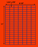 1,000 Fluorescent Red Laser Only sheets with Permanent adhesive