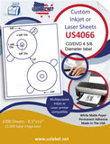 US4066-4 5/8'' 2 up DVD on a 8 1/2" x 11" label sheet.