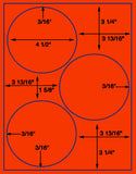 1,000 Fluorescent Red Laser Only sheets with Permanent adhesive