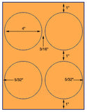 1,000 Fluorescent Orange Laser Only sheets wtih Permanent adhesive