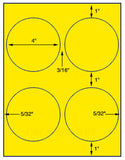 1,000 Fluorescent Yellow Laser Only sheets with Permanent adhesive