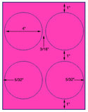 1,000 Fluorescent Pink Laser Only sheets with Permanent adhesive