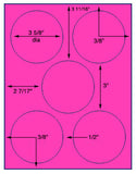 1,000 Fluorescent Pink Laser Only sheets with Permanent adhesive