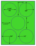 1,000 Fluorescent Green Laser Only sheets with Permanent adhesive