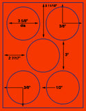 1,000 Fluorescent Red Laser Only sheets with Permanent adhesive