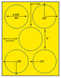 1,000 Fluorescent Yellow Laser Only sheets with Permanent adhesive