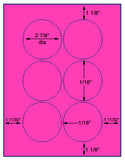 1,000 Fluorescent Pink Laser Only sheets with Permanent adhesive