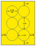 1,000 Fluorescent Yellow Laser Only sheets with Permanent adhesive