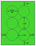1,000 Fluorescent Green Laser Only sheets with Permanent adhesive