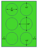 1,000 Fluorescent Green Laser Only sheets with Permanent adhesive
